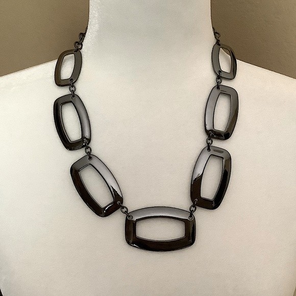 Vtg Bill Blass 80’s Chunky Open Link Statement Necklace